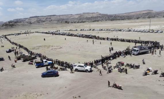 وقفة قبلية في الحداء بذمار إعلاناً للنفير والجهوزية لمواجهة العدوان