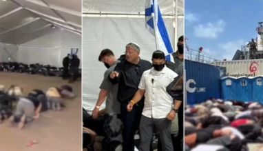 المجرم الصهيوني بن غفير يتباهى بالتنكيل بنشطاء 