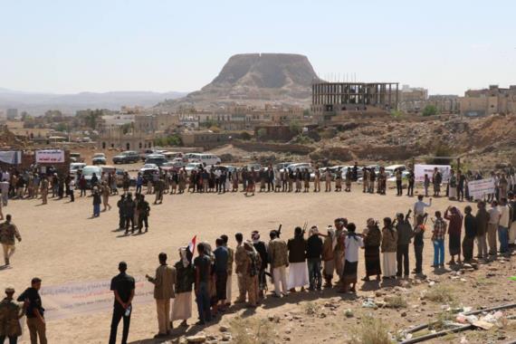 وقفة إحتجاجية بذمار وفاء للشهداء وتنديدا بإستمرار العدوان والصمت الدولي