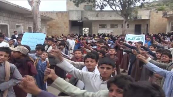 وقفات طلابية بصعدة بمناسبة عامين من الصمود في وجه العدوان