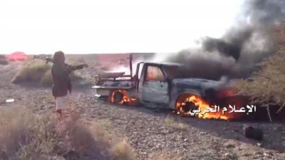 تدمير ثلاثة آليات عسكرية للمرتزقة بمحاولة تقدم فاشلة في الجوف