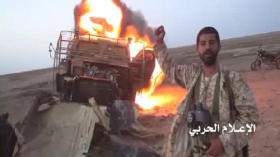 تفجير آلية لقوى الغزو والمرتزقة ومصرع طاقمها شرق المخا