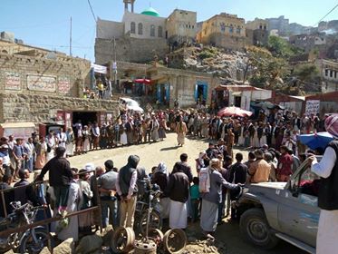 وقفة احتجاجية بمديرية حفاش بالمحويت تنديدا بتصعيدات العدوان والحصار