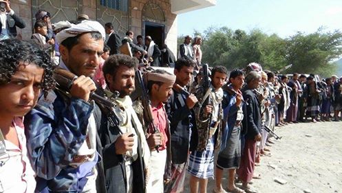 إب : وقفة لأبناء حبير بذي السفال تنديدا بجريمتي العدوان في حجة والحديدة (صور)