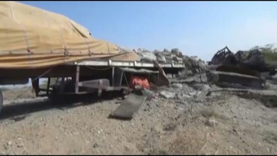 استشهاد 9 مواطنين في غارة لطيران العدوان استهدفت شاحنة في الخوخة
