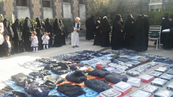 وقفة وقافلة شتوية لحرائر ذمار دعما للجيش واللجان المرابطين في الجبهات