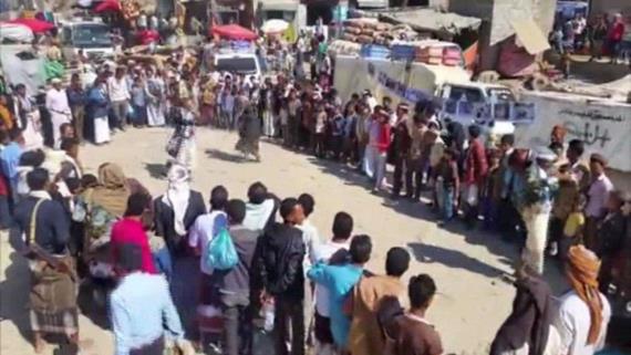 وقفتان احتجاجيتان في حيفان بتعز تنديداً بالعدوان