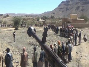 وقفة قبلية مسلحة لأبناء مديرية جحانة بصنعاء تدشينا لحملة التجنيد الطوعي