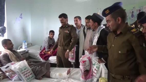 قيادات أمن حجة يزورون جرحى الجيش واللجان بالمحافظة