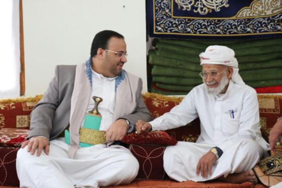 الرئيس الصماد يقدم واجب العزاء في إستشهاد طه حسين الرزامي ومحمد الرزامي