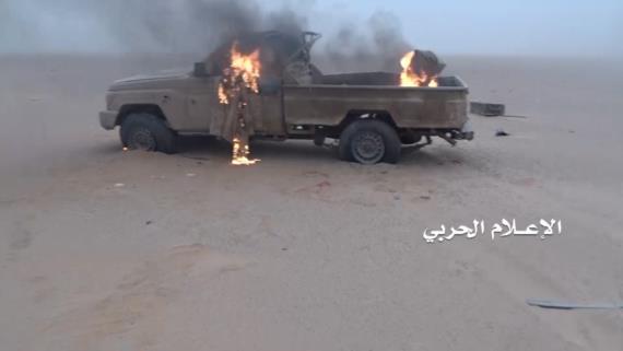احراق آلية عسكرية ودك تجمعات ومواقع العدو السعودي بجيزان ونجران وعسير