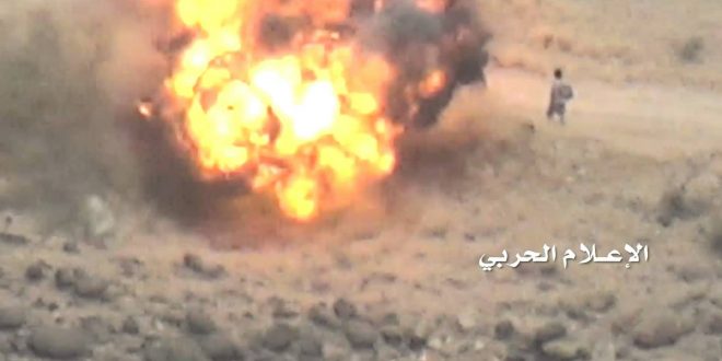 تدمير آلية للجيش السعودي في عسير ودك تجمعات المرتزقة في جيزان