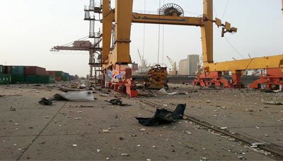 مؤسسة موانئ البحر الأحمر تدين استهداف العدوان لميناء رأس عيسى