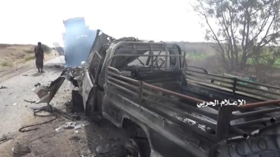 تدمير آليتين عسكريتين لقوى الغزو والمرتزقة في الساحل الغربي