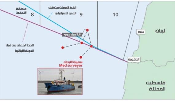 الكيان الإسرائيلي يخترق المياه الإقليمية اللبنانية ويستكشف النفط 