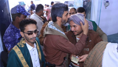 أوقاف حجة يدشن مشروع ويطعمون الطعام لجرحى ومعاقي مواجهة العدوان